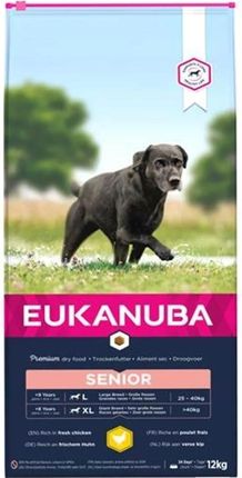 Eukanuba Dla starszych psów dużych ras bogata w świeżego kurczaka 12kg