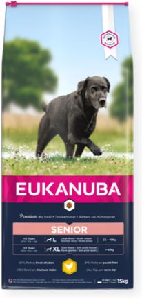 Eukanuba Dla psów starszych dużych ras bogata w świeżego kurczaka 15kg