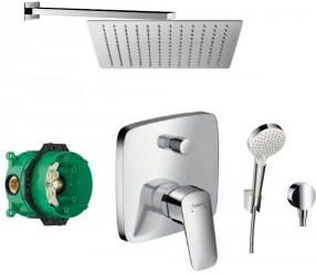 Hansgrohe Logis Slim 30x30cm 26691400 + 71405000 + 01800180