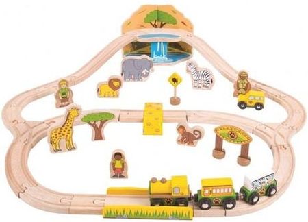 Bigjigs Toys Safari Train Set Drewniany Pociąg Safari