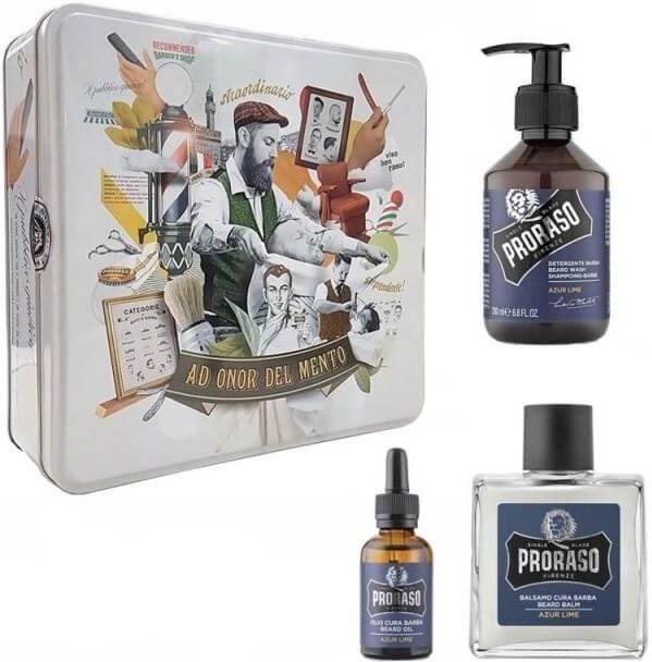 PRORASO KIT Zestaw do Pielęgnacji Brody AZUR LIME - zdjęcie 2 PRORASO KIT Zestaw do Pielęgnacji Brody AZUR LIME