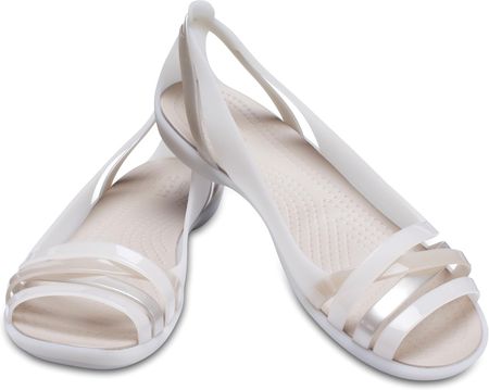 Crocs sandały damskie Isabella Huarache Flat W, Oyster
