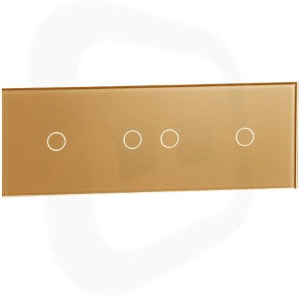 Livolo ramka 3-krotna szklana z miejscem na dwa włączniki dotykowe pojedyncze i jeden podwójny (1+2+1) moduł złoty 7012163