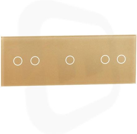 Livolo ramka 3-krotna szklana z miejscami na włączniki dotykowe (2+1+2) moduł złoty 7021263
