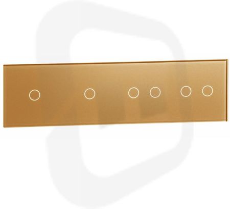 Livolo ramka 4-krotna szklana z miejscem na dwa włączniki dotykowe pojedyncze i dwa podwójne (1+1+2+2) moduł złoty 70112263