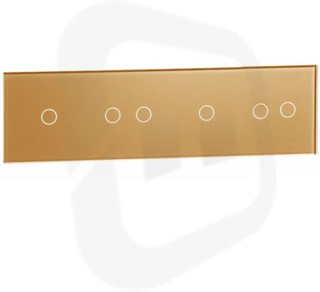 Livolo ramka 4-krotna szklana z miejscem na dwa włączniki dotykowe pojedyncze i dwa podwójne (1+2+1+2) moduł złoty 70121263