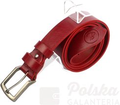 Pasek Skórzany BACHOWSKI (PL) CZERWONY Gładki Skóra Licowa EXTRA 40 mm
