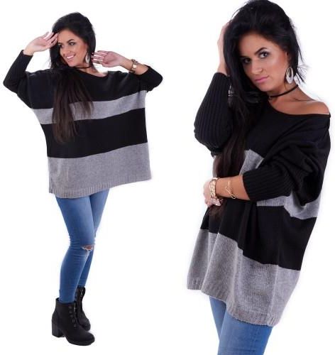 MODNY CIEPŁY SWETER DAMSKI OVERSIZE NOWOŚĆ 133 MODNY CIEPŁY SWETER DAMSKI OVERSIZE NOWOŚĆ 133