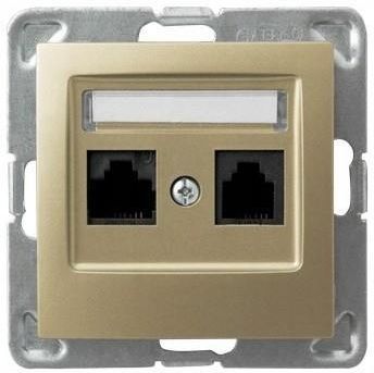 Ospel Impresja (złoty) - gniazdo komputerowe GPK-2YK (x2)
