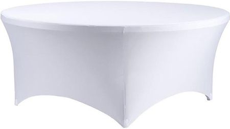 krzeslaonline Pokrowiec biały na stół bankietowy okrągły fi 180cm