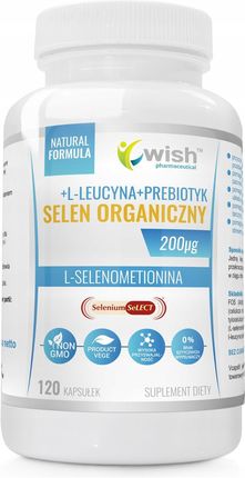 WISH Selen Organiczny L- Selenometionina 200µg + BCAA Aminokwas Egzogenny + Prebiotyk 120 kaps