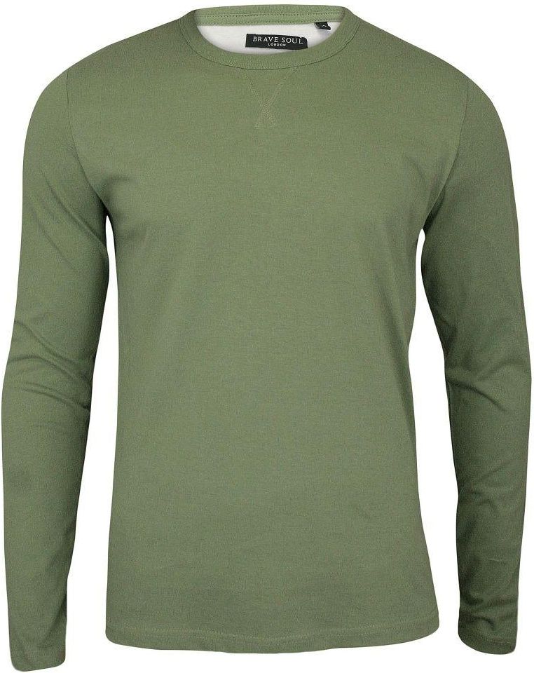 Zielony T shirt (Koszulka) Długi Rękaw, Longsleeve Brave Popielato Szary T shirt (Koszulka) Długi Rękaw, Longsleeve