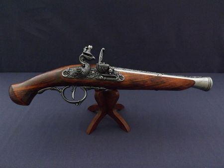 Denix Replika Niemiecki Pistolet Skałkowy Na Stojaku Model 1260G800