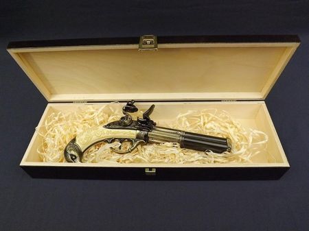 Denix Replika Trzy Lufowy Pistolet Francuski W Pudełku Model 5306P02