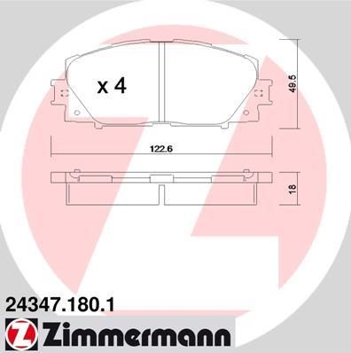Zimmermann Klocki Hamulcowe Toyota Yaris 06- 243471801
