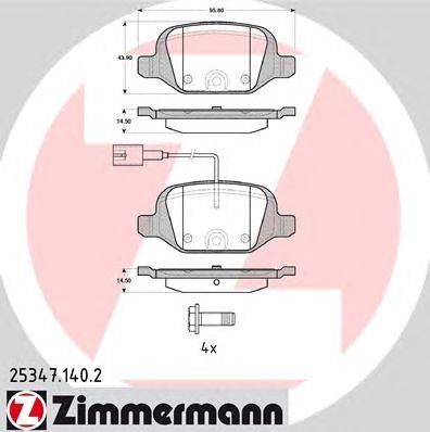 Zimmermann Klocki Hamulcowe Fiat 500 10- 1,4 Abarth Tył 253471402
