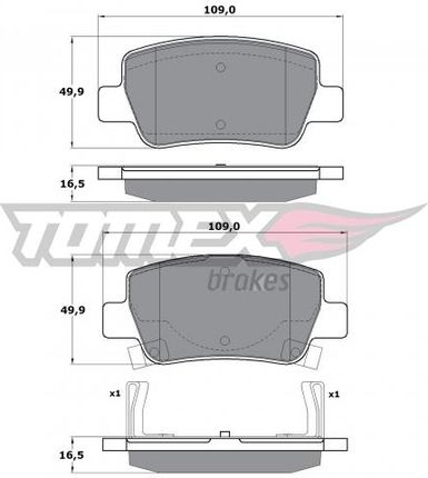 Tomex Klocki Hamulcowe Toyota Avensis 09- Tył 1721