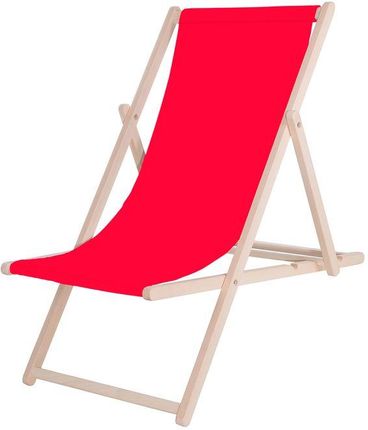 Springos Leżak Drewniany Plażowy Czerwony