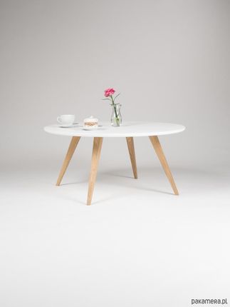 Okrągły biały skandynawski stolik kawowy Ø90 Ø 90 wys. 42 cm