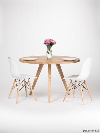 Okrągły stół dębowy w stylu skandynawskim Ø 120 wys. 75 cm