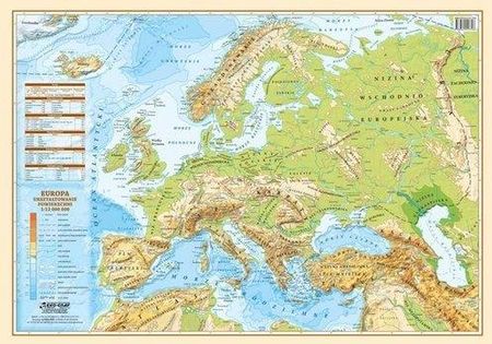 Podkładka Na Biurko Mapa Europa Polityczno Fizyczna 1:12 000 000 Wyd. 2