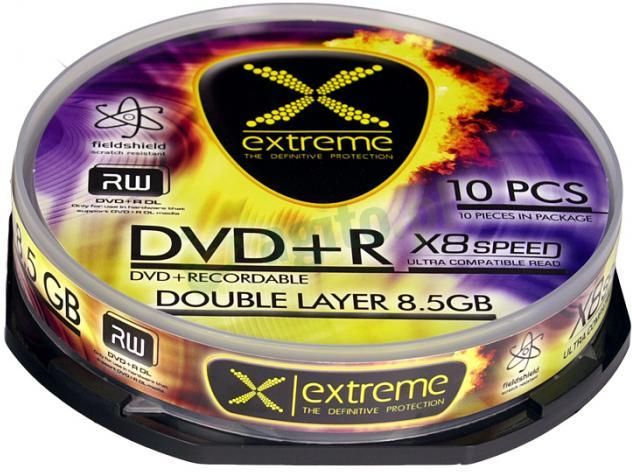 Nośnik danych DVD+R Extreme 8,5GB Double Layer x8 - Cake Box