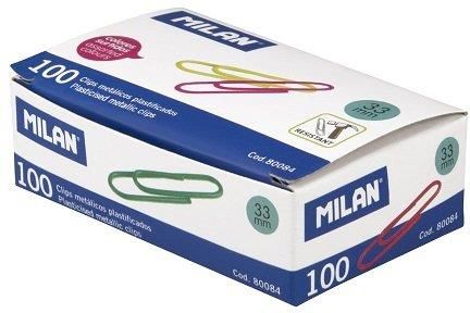 Milan Spinacze Winylowane 33Mm Pudełko 80 Sztuk