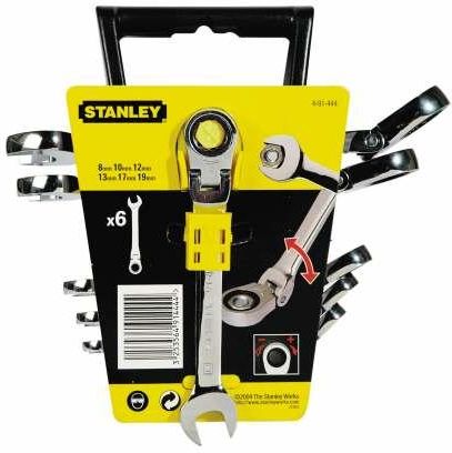 Stanley Zestaw kluczy płasko-oczkowych z grzchotką przegubową 6 sztuk 4-91-444