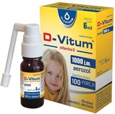 Zdjęcie D-Vitum 1000 witamina D w aerozolu dla dzieci 3+ 6ml - Ryki