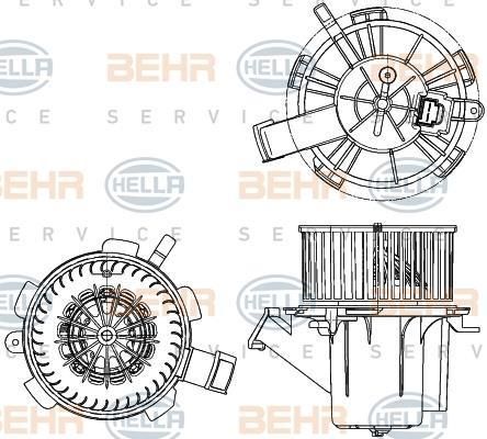 BEHR HELLA SERVICE Wentylator wnętrza - dmuchawa 8EW 351 040-641