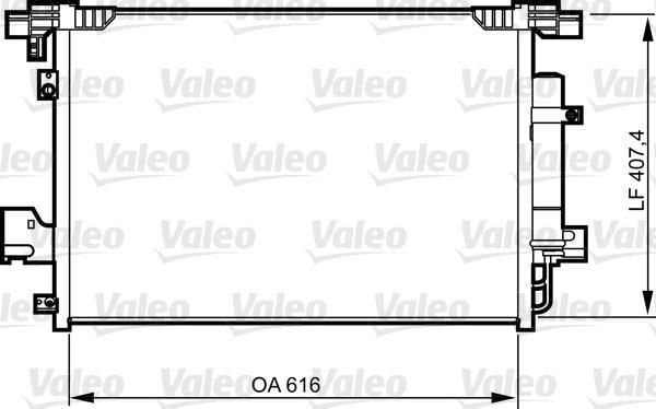 Valeo 814315 Condensatore Aria Condizionata Con Essiccatore – Alluminio, Larghezza 616mm, Altezza 407.4mm, Refrigerante R134a