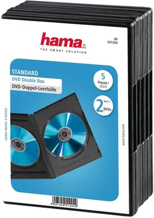 Hama Pudełko podwójne DVD 5-pak czarny (51294)