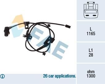 FAE Czujnik prędkości obrotowej koła (ABS lub ESP) 78078