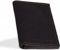 Czarny skórzany portfel slim wallet brodrene sw03