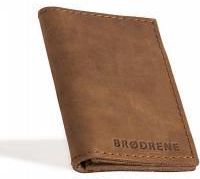 Jasno brązowy skórzany portfel slim wallet brodrene sw03