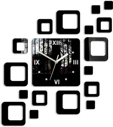 Modern Clock Zegar Ścienny Romane Black