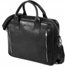 Skórzana torba na ramię na laptop brodrene r02 czarny