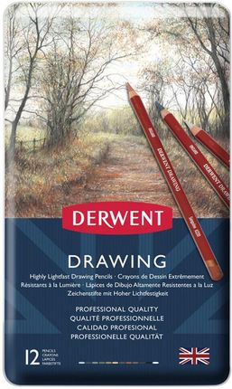 Derwent Kredki Drawing Komplet 12 Opakowanie Metalowe 0700671