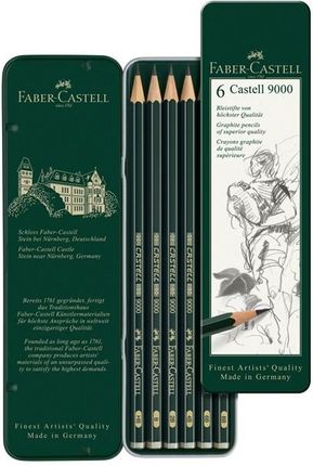 Faber Castell Zestaw 6 Ołówków Castell 9000