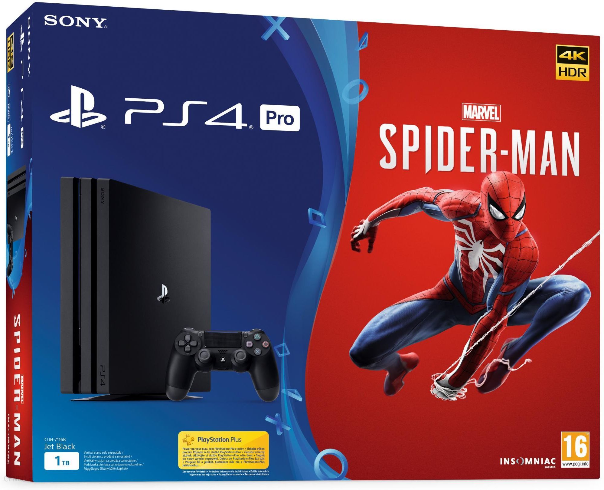 Sony PlayStation Pro 1TB Czarna + Marvel's Spider-Man - Ceny i opinie - Ceneo.pl
