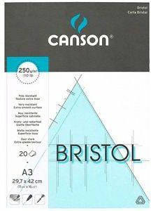 Canson Blok Biurowy Bristol A3 250G 20 Arkuszy, Bardzo Gładki (200457121)