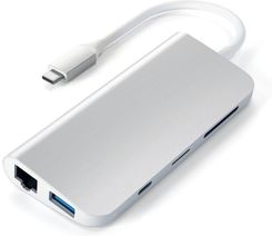 Satechi Multimedia Adapter ST-TCMM8PAS Hub Ethernet USB-C Silver MacBook (ST-TCMM8PAS) - Pozostałe akcesoria do laptopów