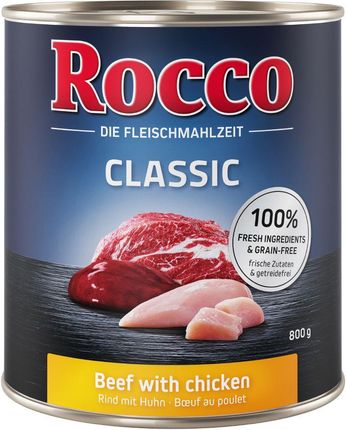 Rocco Classic Wołowina z sercami drobiowymi 12x800g