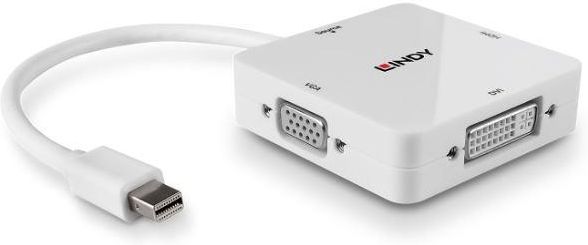 Lindy Cavo Mini-DVI A DVI + HDMI - Splitter Da Mini DVI A DVI E HDMI, Bianco, 20cm - 2