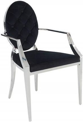Interior Krzesło Z Podłokietnikami Modern Baroque Czarne 90Cm Stylizowane Nogi Z37355