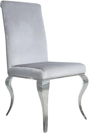 Interior Krzesło Modern Baroque Szare Srebrne Aksamit 105Cm Stalowe Stylizowane Nogi Z37906