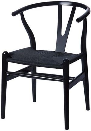 King Home Home Design Krzesło Wishbone Drewno Bukowe Czarne Włókno Khws001Black