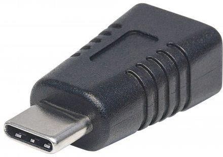 Adapter USB Manhattan USB-C - USB Micro-B (wtyk - gniazdo) Czarny (354660)