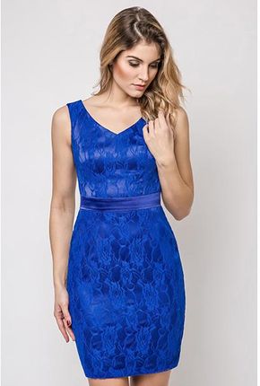 Vera Fashion Sukienka Vanda w kolorze niebieskim z koronką