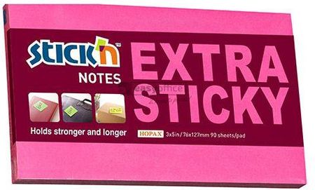 Notes samoprzylepny STICK'N EXTRA STICKY 76x127 neon różowy